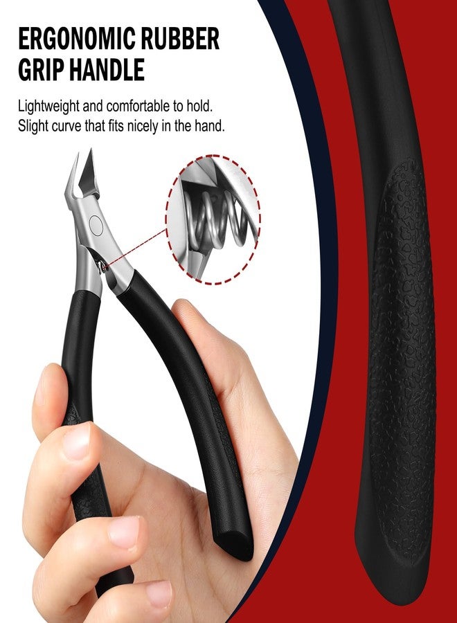 FVION Toenail Clippers for Ingrown Toenail, Straight Nail Clippers for Ingrown Toenails, Professional Ingrown Toenail Treatment for Adults, Seniors, Men and Women (Black) - Image 5